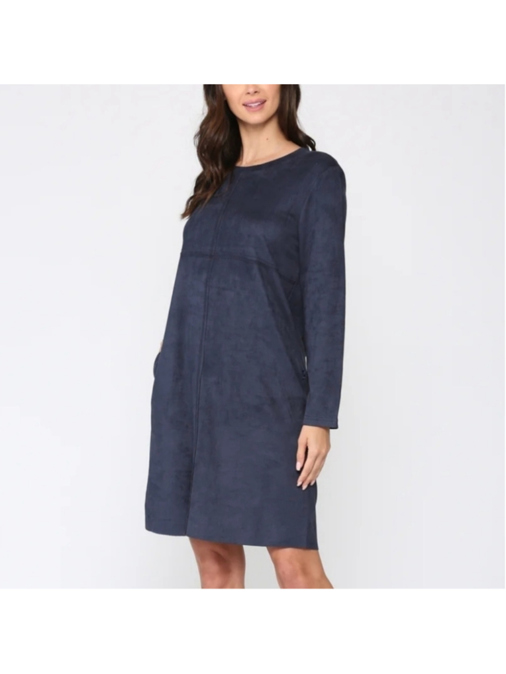 Anthro Joh Aurora Long Sleeved Tunic Dress in Navy Blue Women's Size Small - Picture 2 of 14